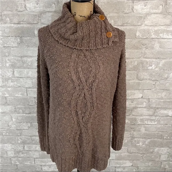 Anthropologie Moth Chunky Knit Cowlneck Sweater - Image 8