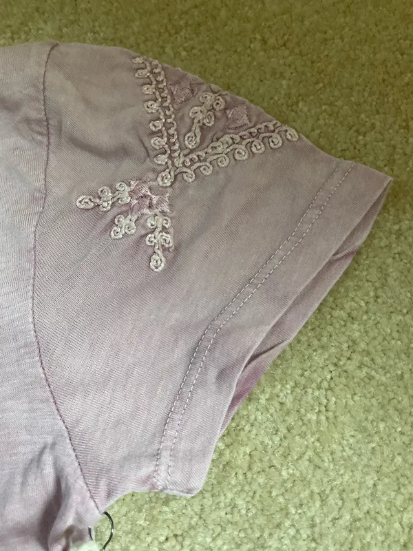 Lucky Brand Top Women’s Boho XS Semi-Sheer Pink - Image 4