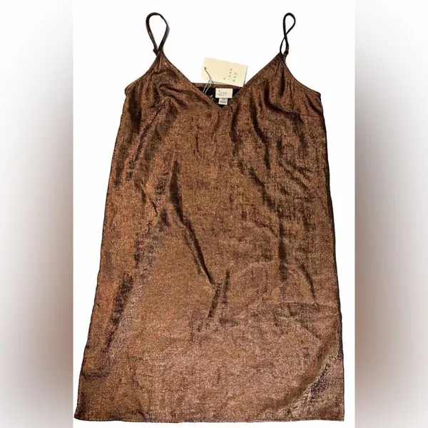 A New Day Copper‎ Metallic Cami Slip Dress XS NWT - Image 2