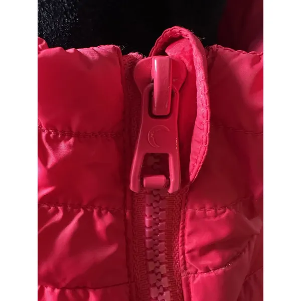 ZYIA Active Alpine Down Puffer Vest Women’s Large Red Quilted Logo Waistband EUC - Image 3