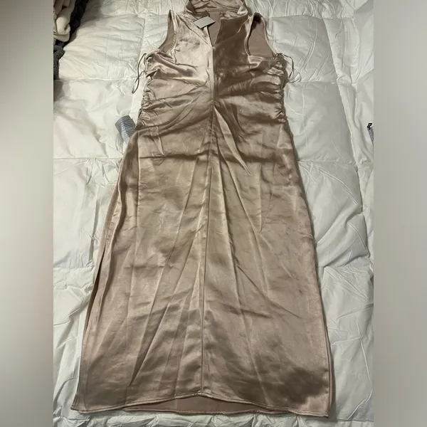 Lush Satin Mock-Neck Midi Dress - NWT - Size L - Image 5