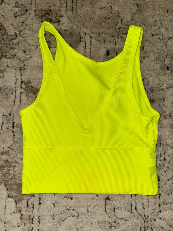 Lululemon Ribbed Power Pivot Tank Electric Lemon - Image 4