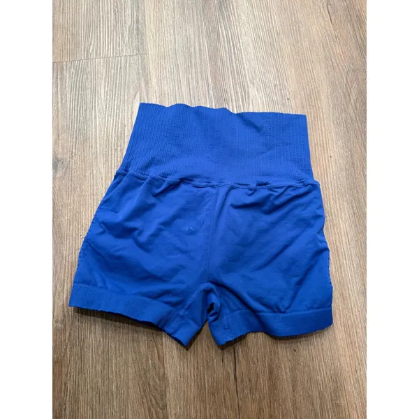 Free People FP Movement Good Karma High Waisted Seamless Shorts Royal Blue S/M - Image 3