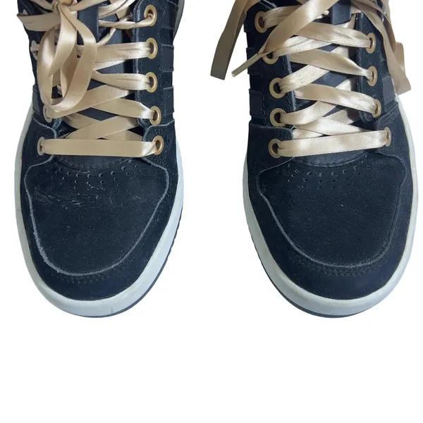 Adidas Originals Q32915 High Top Sneakers Black Teal Pink Gold Satin Size 7 - Image 2