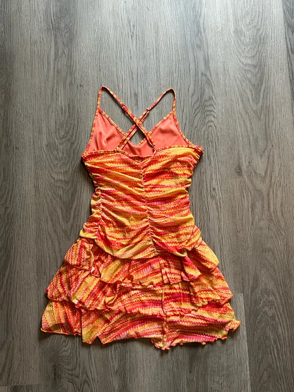 Wild Fable Ruffle Multicolored Halter Mini Dress Size S - Image 2