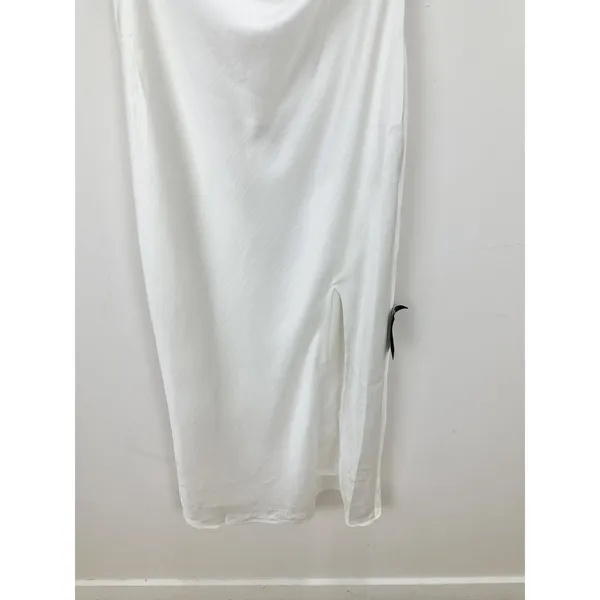 Lulus Beyond Classy White Satin Halter Midi Dress Wedding Bridal Medium NWT - Image 13