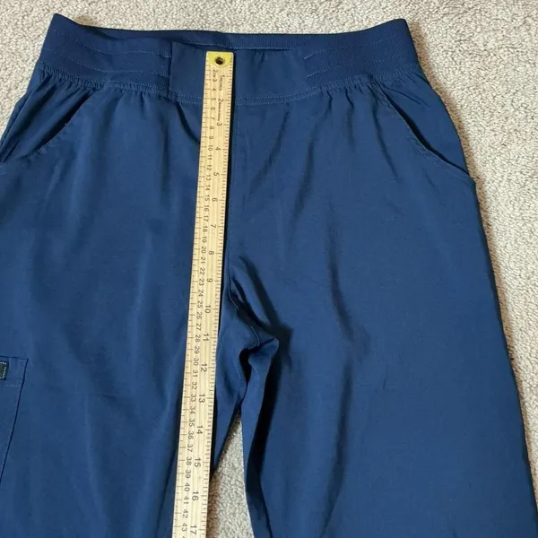 Koi Basics Women Navy Blue Petite Flare Scrub‎ Pants Size Small Medical - Image 6