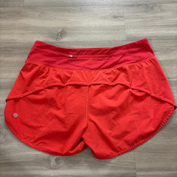 Lululemon Speed Up Mid-Rise Lined Short 4" Solar Orange Women Size 8 - Image 4