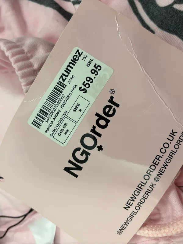 NGOrder Manga Anime Pink Jogger Sweatpants Size 12 - Image 10