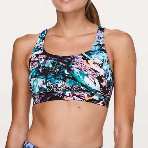 Lululemon Energy active workout bra in crush multi size 10 - Image 2