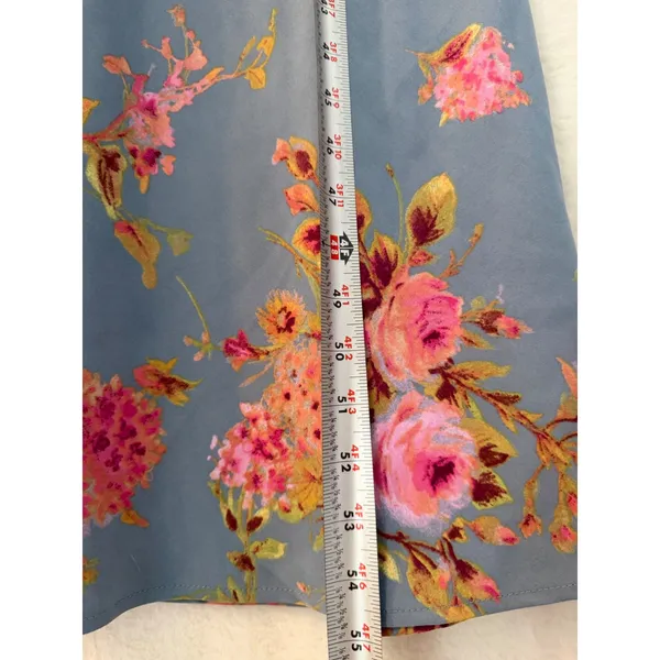 Wild Fable Slate Blue Floral‎ Ruffle Maxi Dress Womens Medium NWT - Image 8