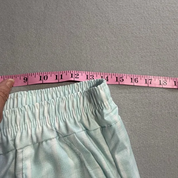 Women's Light Blue and White Striped Pull On Drawstring Waist Pant Size S #26057 - Image 4