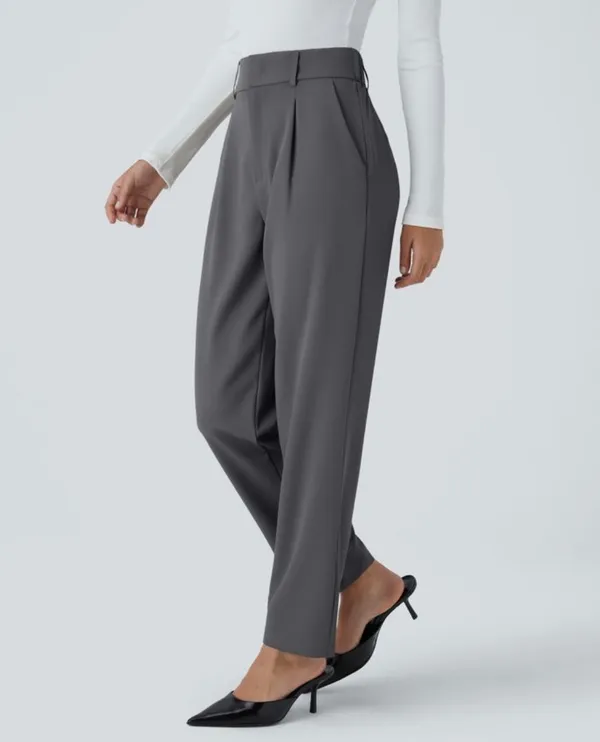 Halara high waisted pocket solid work tapered pants - Image 3