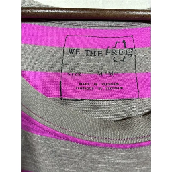We the Free People Pink Stripe Women's Crop Top Size M‎ - Image 2