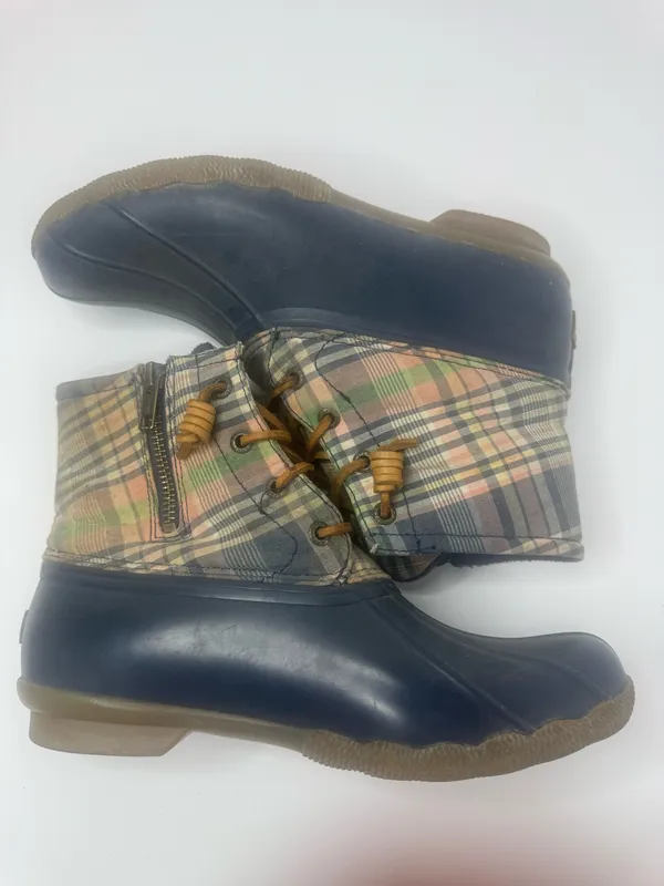 Sperry Plaid Waterproof Duck Boots Size 6.5 - Image 5
