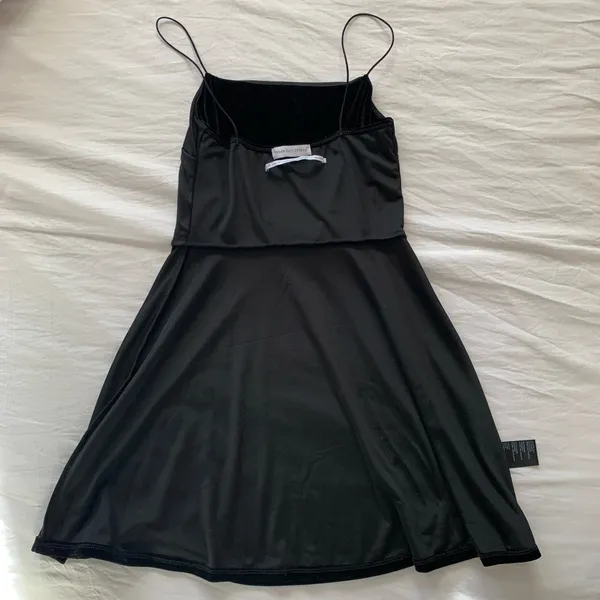 Urban Outfitters Black Velvet Straight-Neck Mini Dress - Image 13