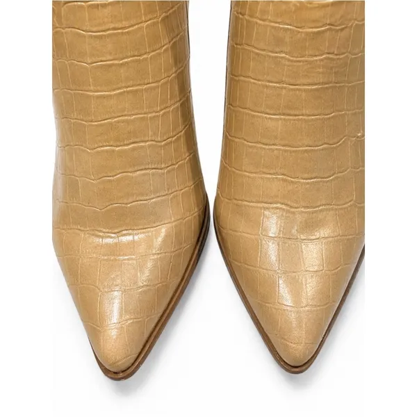 Journee Collection Tan Therese Knee-High Croc-Embossed Boots size 9.5 wide calf - Image 5
