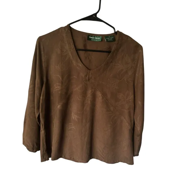 Lemon Grass Studio Women's Dark Brown Top - Image 2