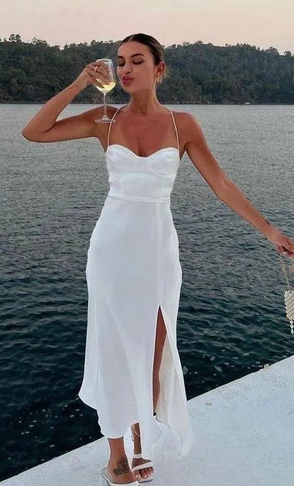 ZARA dress wedding midi bridal corset open back satin shower party coctail - Image 6