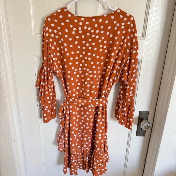 Maje polka dot long sleeve knee length wrap dress‎ size 1 (their small) - Image 6