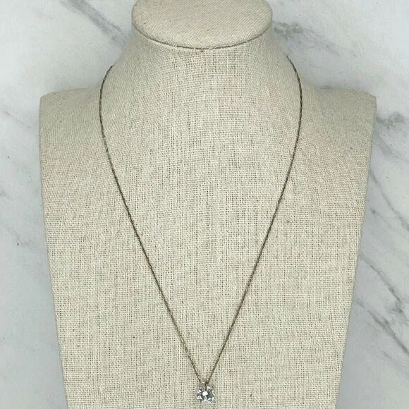 Gold Tone Rhinestone Pendant Chain Link Necklace - Image 2