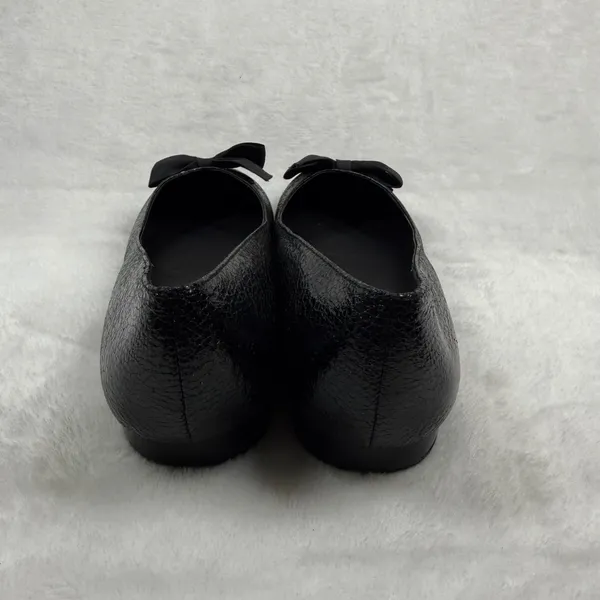 Kenneth Cole Reaction Black Textured Bow Pointed Toe Ballet‎ Flats Shoes 7.5 - Image 5