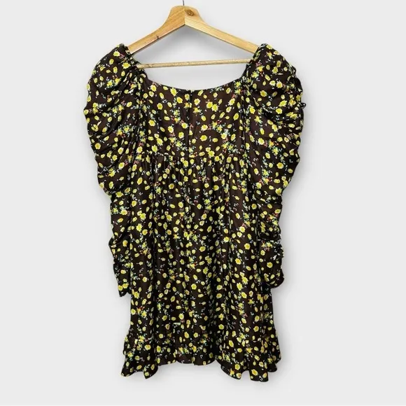 Autumn Adeigbo Bridgette Floral Ruched Empire Mini Dress Size 0‎ Romantic Fairy - Image 8
