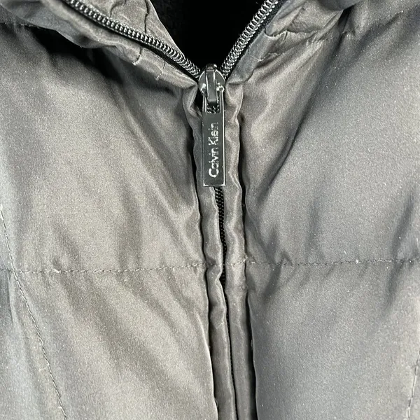 Calvin Klein Size XL Coat Down Puffer Quilted Jacket Black Fleece Lined Full Zip - Image 4