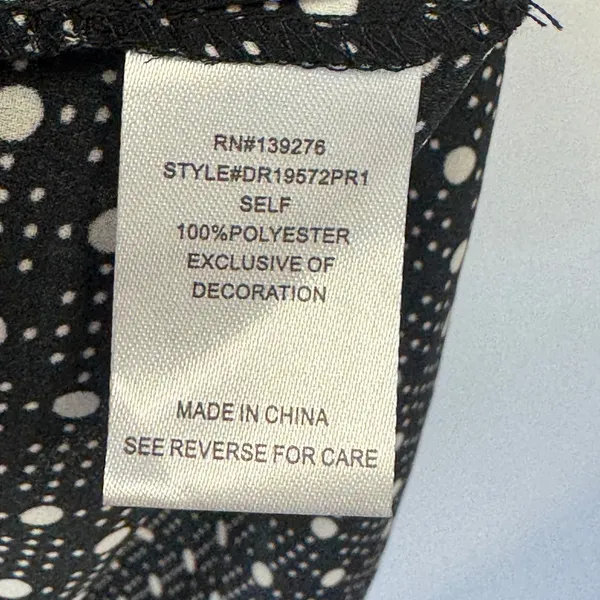 DR2 by Daniel Rainn Polka Dot V-Neck Blouse Black White Small DR19572PR1 Office - Image 7