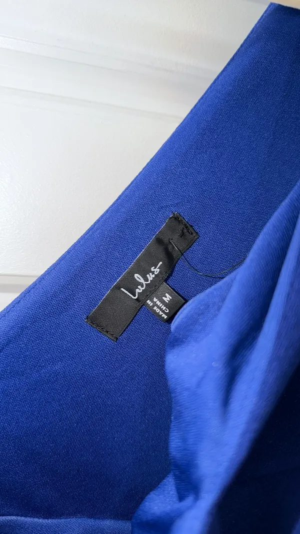 Lulus Dress Midi Cobalt blue square neck trumpet dress - Image 3