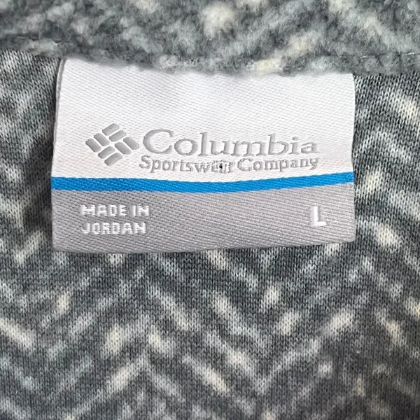 Columbia Womens Grey Herringbone Fleece Quarter‎ Zip Pullover Sweater Large - Image 4