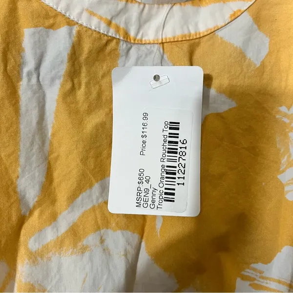 Genny Orange Tropic Orange Rouched Top Size 4‎ - Image 4