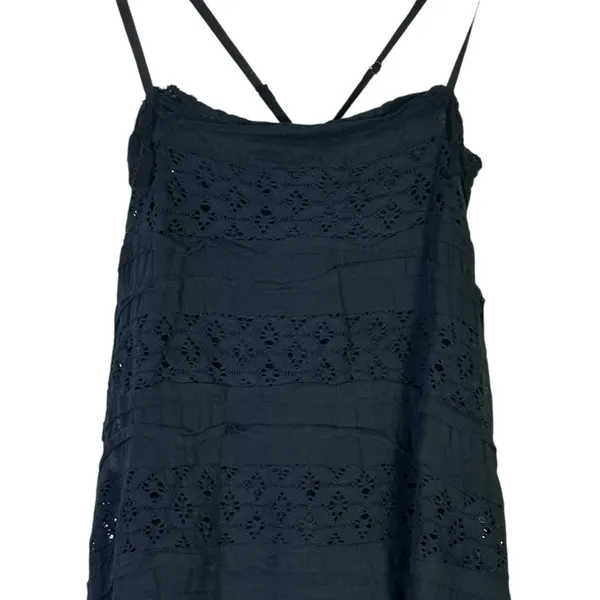 NWT Free People Shailee Dress Womens M Black Eyelet Ruffle Tiered Cottagecore - Image 3