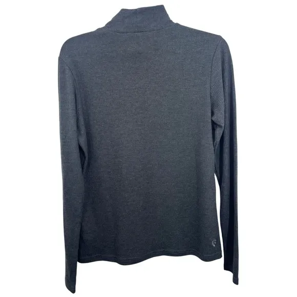 Kuhl Women's Gray Ribbed Long‎ Sleeve Mockneck Top Knit Shirt Hiking Outdoors - Image 4