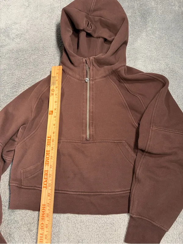 Lululemon scuba Brown oversized Half-Zip Hoodie sweatshirt XS/S - Image 4