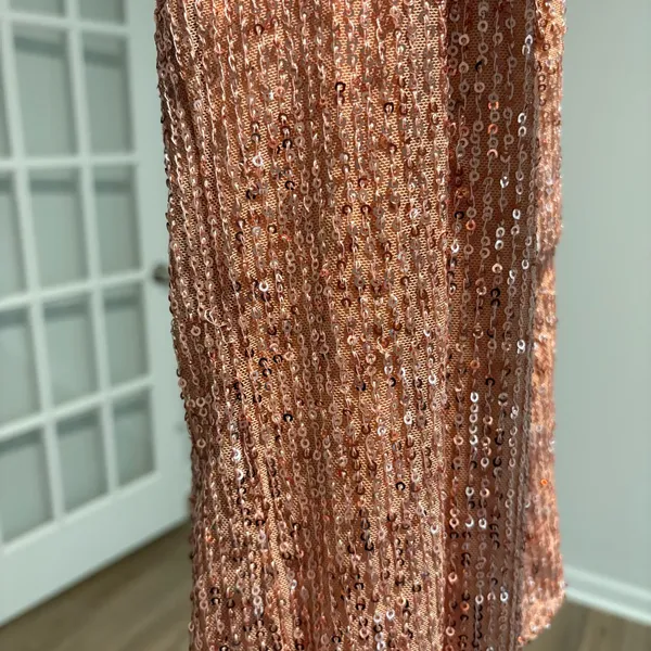 Hello molly so outta my mind Sequin slit maxi Dress in‎ Rose Gold small - Image 9