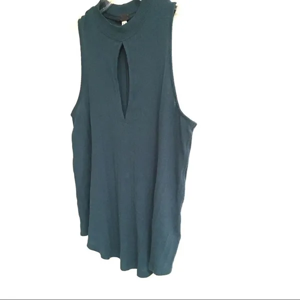 ‎Free People Faye teal keyhole sleeveless top S - Image 4