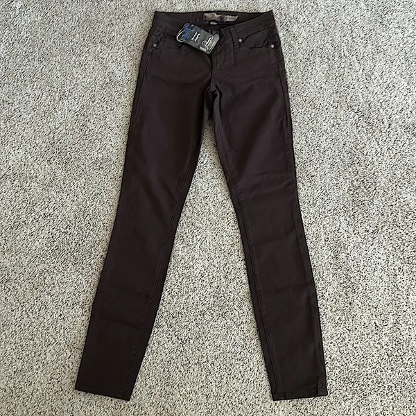 Paige NWT Chocolate Brown Verdugo Denim Jeggings Pants **Size 24** 🌸🌸 - Image 3