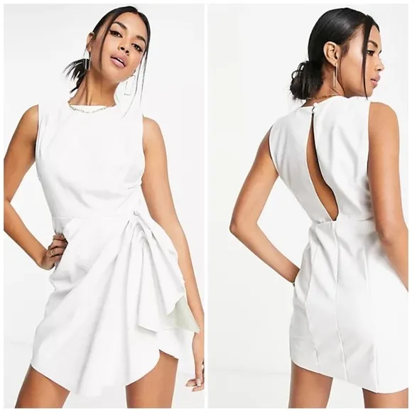 ASOS DESIGN NWT faux leather mini dress in white size 4 - Image 2