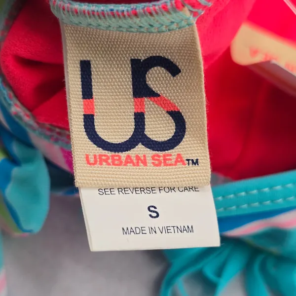Urban Sea Blue Fringe Padded Halter Tie Boho Bikini Bralette Swim Top‎ S Small - Image 6