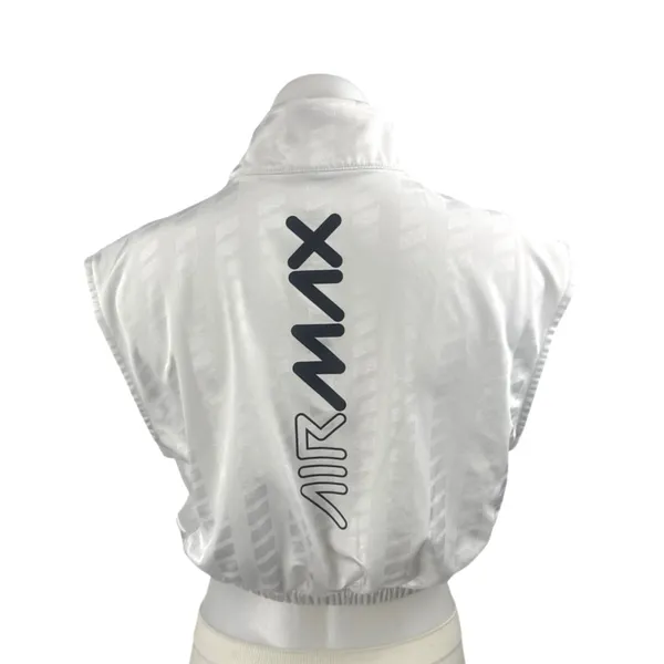 Nike Air Max Women's White Sleeveless Half Zip Boxing Athletic Crop Top Size S - Image 3