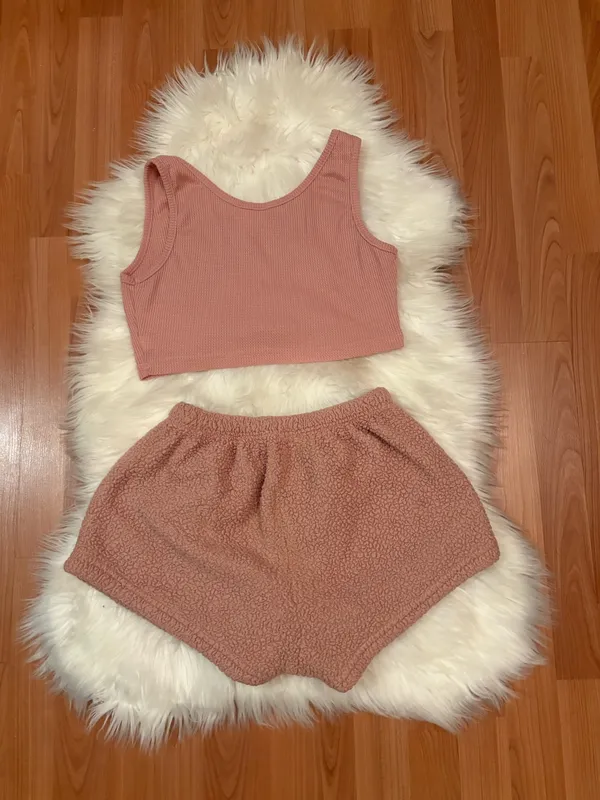 Aerie Super cute nude pink matching lounge set, size XS - Image 5