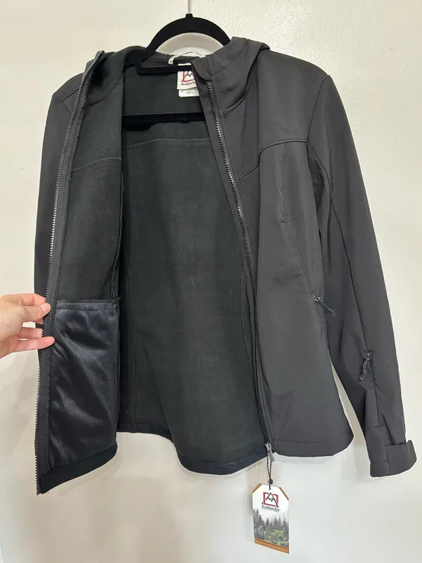 NEW Avalanche Women's Fleece Lined Hoodie Soft Shell Jacket in Black - Size M - Image 5