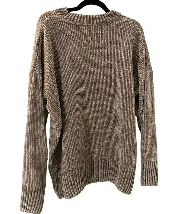 Zenana Outfitters Chenille Mock Neck Sweater Size Medium Soft P:ullover Fall - Image 2