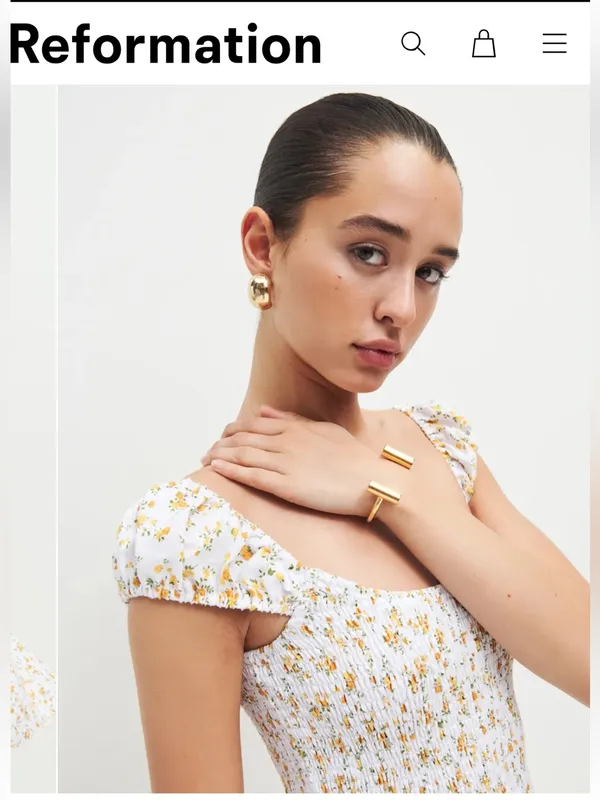 REFORMATION Linen Tavi Dress in floral Adagio Size S - $248. - Image 10