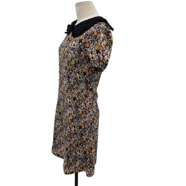 Roolee‎ Floral Print Oversized Collar Neckline Short Sleeve Dress Size Small - Image 5