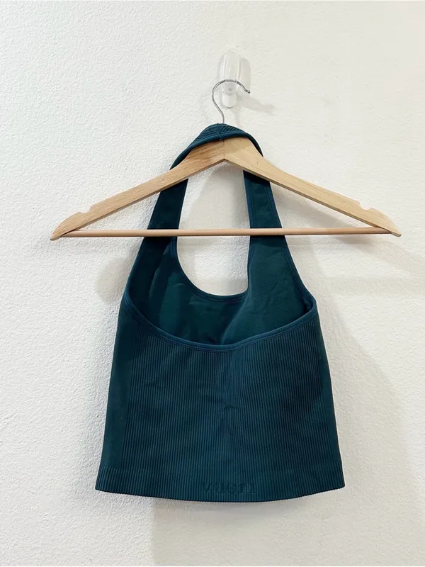 Vuori Simplicity Halter Ribbed Top in Beryl Size XS - Image 5