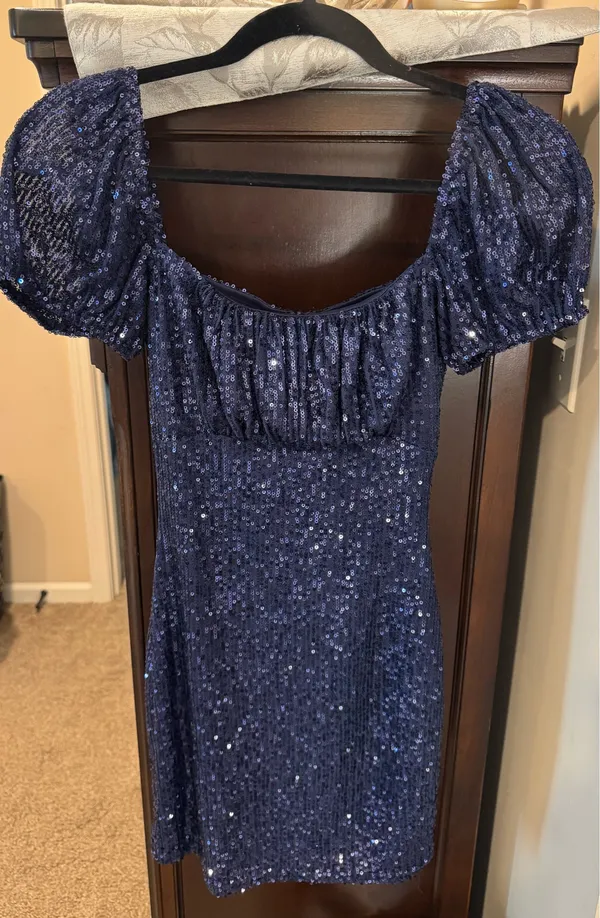 Navy Blue Mini Dress Windsor Sparkly - Image 3
