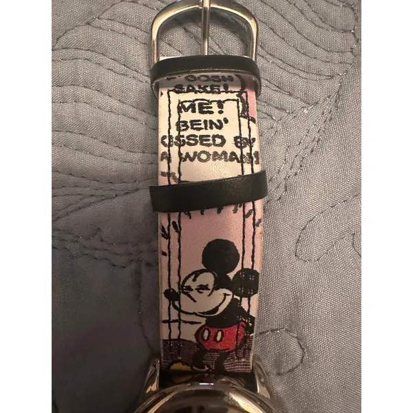 NWOT Disney Mickey Mouse Watch MZB Mck958h15 Silver Case Multicolor Cartoon Band - Image 4
