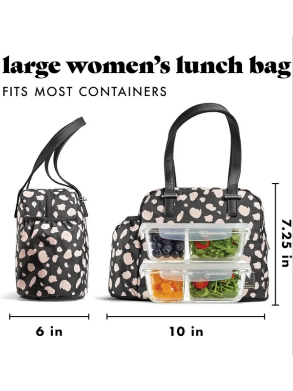 NEW Fit & Fresh Lunch Bag Insulated Leakproof Bottle Pocket Large Zipper - Image 3